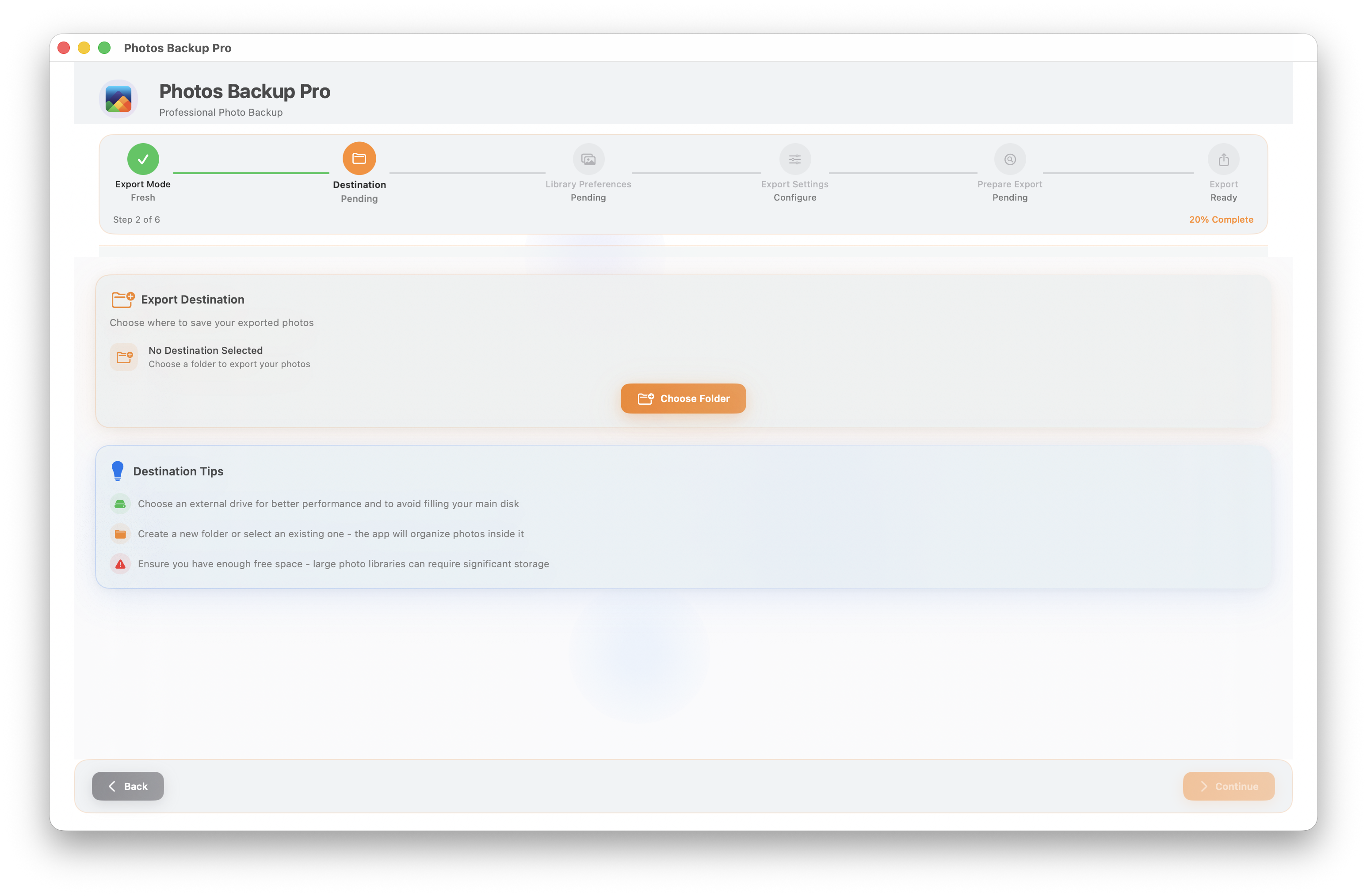 Pick any external drive, NAS, or local folder