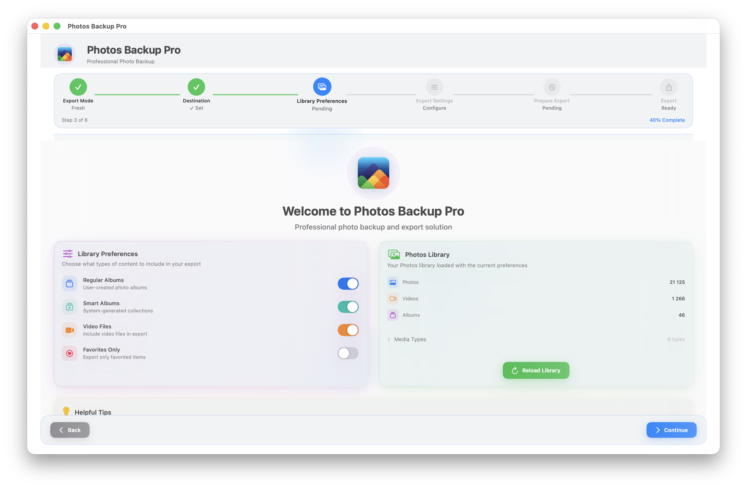 Library preferences with regular and smart albums