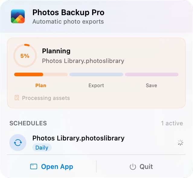 Menu bar showing planning phase